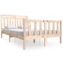 Estructura cama doble pequeña madera maciza 135x190 cm de , Camas y somieres - Ref: Foro24-3100694, Precio: 148,87 €, Descuen...