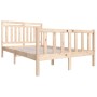 Estructura cama doble pequeña madera maciza 135x190 cm de , Camas y somieres - Ref: Foro24-3100694, Precio: 148,87 €, Descuen...