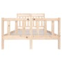 Estructura cama doble pequeña madera maciza 135x190 cm de , Camas y somieres - Ref: Foro24-3100694, Precio: 148,87 €, Descuen...