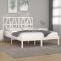 Estructura de cama madera maciza de pino blanca 150x200 cm de , Camas y somieres - Ref: Foro24-3104004, Precio: 150,15 €, Des...