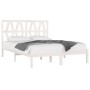 Estructura de cama madera maciza de pino blanca 150x200 cm de , Camas y somieres - Ref: Foro24-3104004, Precio: 150,15 €, Des...