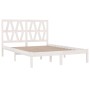 Estructura de cama madera maciza de pino blanca 150x200 cm de , Camas y somieres - Ref: Foro24-3104004, Precio: 150,15 €, Des...