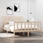 Estructura de cama de matrimonio madera maciza 135x190 cm de , Camas y somieres - Ref: Foro24-3104103, Precio: 138,86 €, Desc...