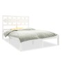 Estructura de cama de madera maciza blanca 135x190 cm de , Camas y somieres - Ref: Foro24-3105641, Precio: 152,80 €, Descuent...
