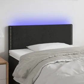 Cabecero con LED de terciopelo negro 100x5x78/88 cm de , Cabeceros y pies de cama - Ref: Foro24-3121516, Precio: 41,14 €, Des...