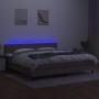 Cama box spring colchón y luces LED tela gris taupe 200x200 cm de , Camas y somieres - Ref: Foro24-3133185, Precio: 626,45 €,...