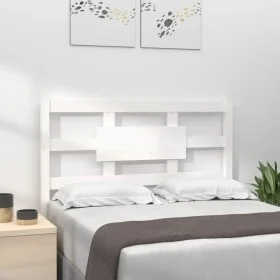 Solid white pine wood bed headboard 105.5x4x100 cm by , Headboards and footboards - Ref: Foro24-818026, Price: 48,46 €, Disco...