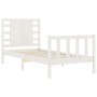 Estructura de cama individual con cabecero madera maciza blanco de , Camas y somieres - Ref: Foro24-3192777, Precio: 111,73 €...