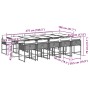 Set de comedor de jardín 11 pzas y cojines ratán sintético gris en Conjuntos de jardín | Comprar online en Foru.es