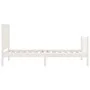 Single bed frame with white solid wood headboard by , Beds and slatted bases - Ref: Foro24-3192777, Price: 113,56 €, Discount: %