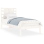 Estructura de cama madera maciza individual blanco 75x190 cm de , Camas y somieres - Ref: Foro24-3104179, Precio: 99,60 €, De...