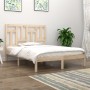 Estructura de cama de matrimonio madera maciza 135x190 cm de , Camas y somieres - Ref: Foro24-3104518, Precio: 144,00 €, Desc...