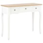 Mesa consola tocador con 3 cajones blancos de vidaXL, Mesas auxiliares - Ref: Foro24-280044, Precio: 166,58 €, Descuento: %
