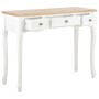 Mesa consola tocador con 3 cajones blancos de vidaXL, Mesas auxiliares - Ref: Foro24-280044, Precio: 166,58 €, Descuento: %