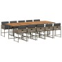Set de comedor de jardín 11 pzas y cojines ratán sintético gris en Conjuntos de jardín | Comprar online en Foru.es