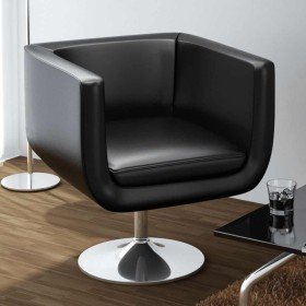 Taburete de bar cuero sintético negro en Sillones | Comprar online en Foru.es