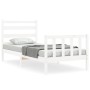 Estructura de cama con cabecero madera maciza blanco 100x200 cm de , Camas y somieres - Ref: Foro24-3192027, Precio: 130,43 €...