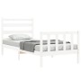 Estructura de cama con cabecero madera maciza blanco 100x200 cm de , Camas y somieres - Ref: Foro24-3192027, Precio: 130,43 €...