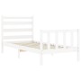 Estructura de cama con cabecero madera maciza blanco 100x200 cm de , Camas y somieres - Ref: Foro24-3192027, Precio: 130,43 €...