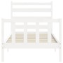 Estructura de cama con cabecero madera maciza blanco 100x200 cm de , Camas y somieres - Ref: Foro24-3192027, Precio: 130,43 €...