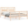 Estructura de cama con cabecero madera maciza 160x200 cm de , Camas y somieres - Ref: Foro24-3194581, Precio: 150,09 €, Descu...