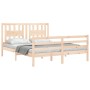 Estructura de cama con cabecero madera maciza 160x200 cm de , Camas y somieres - Ref: Foro24-3194581, Precio: 150,09 €, Descu...