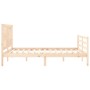 Estructura de cama con cabecero madera maciza 160x200 cm de , Camas y somieres - Ref: Foro24-3194581, Precio: 150,09 €, Descu...