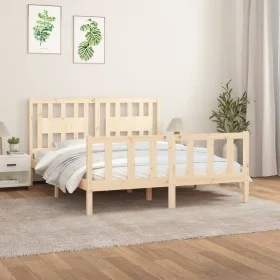 Estructura de cama con cabecero madera maciza pino 160x200 cm de , Camas y somieres - Ref: Foro24-3188176, Precio: 142,70 €, ...