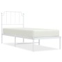 Estructura de cama de metal con cabecero blanco 75x190 cm de , Camas y somieres - Ref: Foro24-373926, Precio: 63,11 €, Descue...