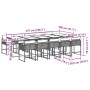 Set de comedor jardín 11 pzas con cojines ratán sintético negro en Conjuntos de jardín | Comprar online en Foru.es