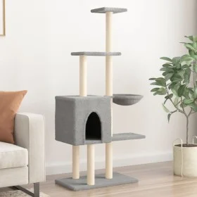 Rascador para gatos con postes de sisal gris claro 145 cm de , Mobiliario para gatos - Ref: Foro24-172095, Precio: 54,26 €, D...