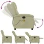 Sillón reclinable de masaje cuero auténtico crema de , Sillones - Ref: Foro24-371795, Precio: 318,57 €, Descuento: %