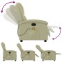 Sillón reclinable de masaje cuero auténtico crema de , Sillones - Ref: Foro24-371795, Precio: 323,42 €, Descuento: %