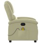 Sillón reclinable de masaje cuero auténtico crema de , Sillones - Ref: Foro24-371795, Precio: 323,42 €, Descuento: %