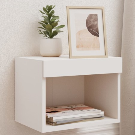 Mesita de noche de pared con luces LED blanco de , Muebles TV - Ref: Foro24-837113, Precio: 29,55 €, Descuento: %