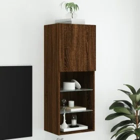 Mueble para TV con luces LED roble marrón 40,5x30x102 cm de , Muebles TV - Ref: Foro24-837063, Precio: 45,34 €, Descuento: %