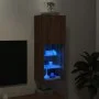 Mueble para TV con luces LED roble marrón 40,5x30x102 cm de , Muebles TV - Ref: Foro24-837063, Precio: 45,34 €, Descuento: %