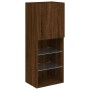 Mueble para TV con luces LED roble marrón 40,5x30x102 cm de , Muebles TV - Ref: Foro24-837063, Precio: 46,94 €, Descuento: %