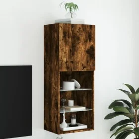 Mueble para TV con luces LED roble ahumado 40,5x30x102 cm de , Muebles TV - Ref: Foro24-837061, Precio: 60,88 €, Descuento: %