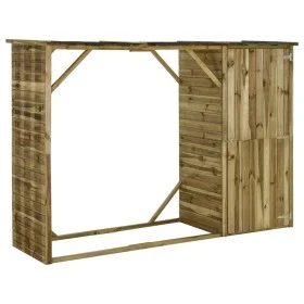 Caseta leña y herramientas jardín madera pino 253x80x170 cm de vidaXL, Cobertizos - Ref: Foro24-45137, Precio: 412,11 €, Desc...