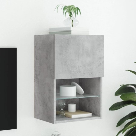 Mueble para TV con luces LED gris hormigón 40,5x30x60 cm de , Muebles TV - Ref: Foro24-837035, Precio: 50,09 €, Descuento: %