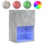 Mueble para TV con luces LED gris hormigón 40,5x30x60 cm de , Muebles TV - Ref: Foro24-837035, Precio: 50,09 €, Descuento: %