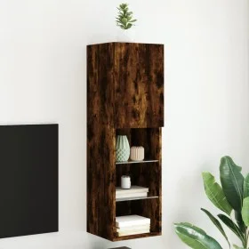 Mueble para TV con luces LED roble ahumado 30,5x30x102 cm de , Muebles TV - Ref: Foro24-837023, Precio: 56,24 €, Descuento: %