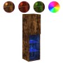 Mueble para TV con luces LED roble ahumado 30,5x30x102 cm de , Muebles TV - Ref: Foro24-837023, Precio: 57,02 €, Descuento: %