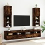 Mueble para TV con luces LED roble ahumado 30,5x30x102 cm de , Muebles TV - Ref: Foro24-837023, Precio: 57,02 €, Descuento: %