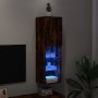 Mueble para TV con luces LED roble ahumado 30,5x30x102 cm de , Muebles TV - Ref: Foro24-837023, Precio: 57,02 €, Descuento: %