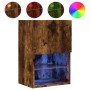 Mueble para TV con luces LED roble ahumado 40,5x30x60 cm de , Muebles TV - Ref: Foro24-837037, Precio: 42,00 €, Descuento: %