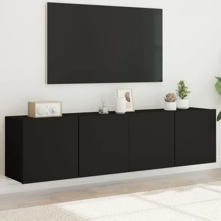 Muebles para TV de pared 2 unidades negro 80x30x41 cm de , Muebles TV - Ref: Foro24-836955, Precio: 112,40 €, Descuento: %