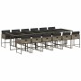 Set comedor de jardín con cojines 13 pzas ratán sintético gris en Conjuntos de jardín | Comprar online en Foru.es