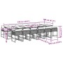 Set comedor de jardín con cojines 13 pzas ratán sintético gris en Conjuntos de jardín | Comprar online en Foru.es